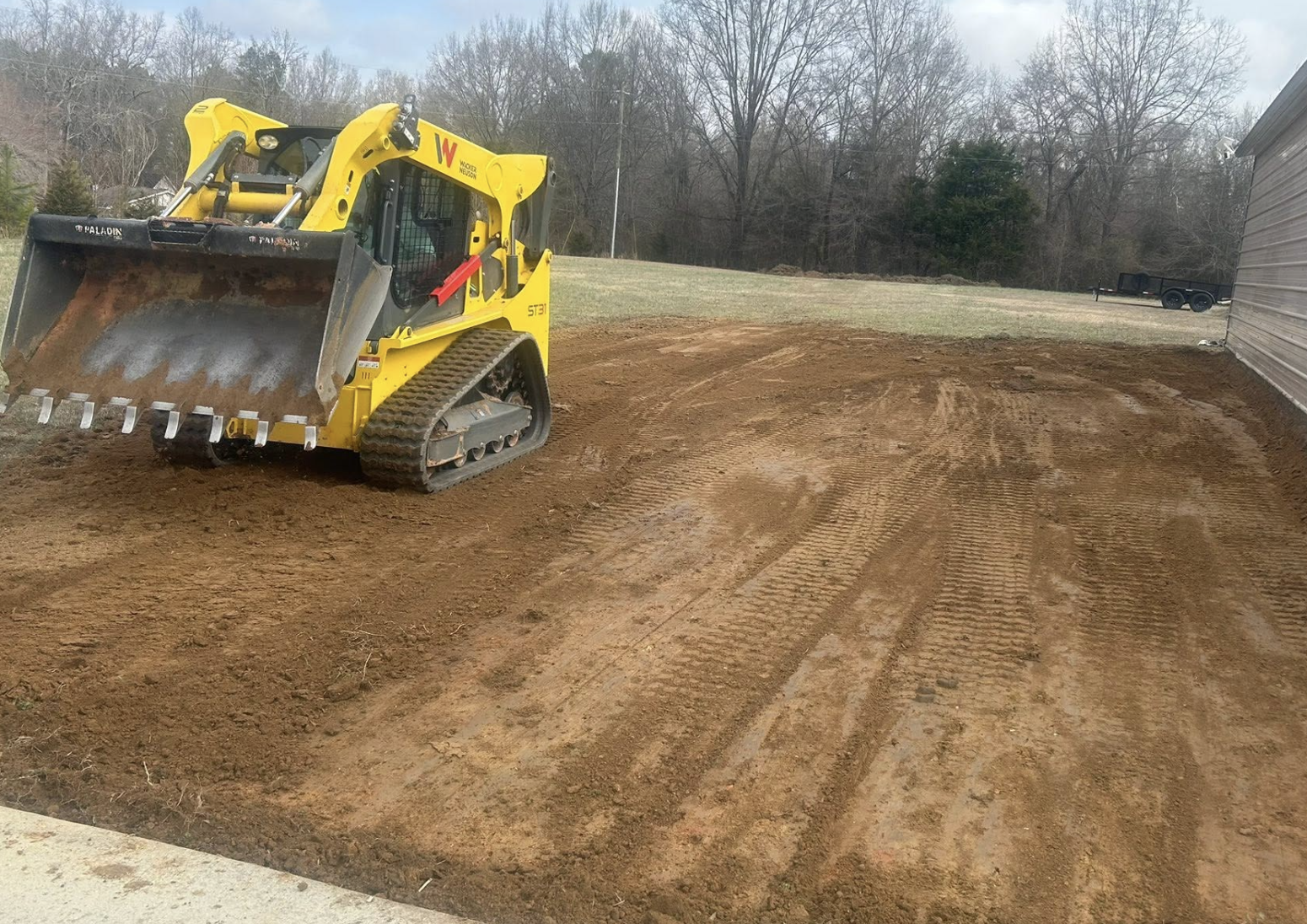 Land clearing services completed in Stallings, NC preparing the property for future improvements.