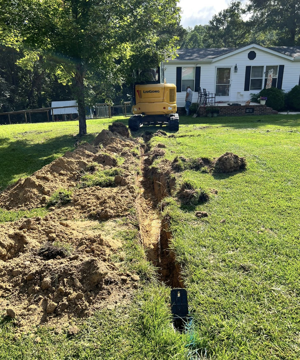 Erosion control project completed in Weddington, NC to protect the property from runoff and soil loss.