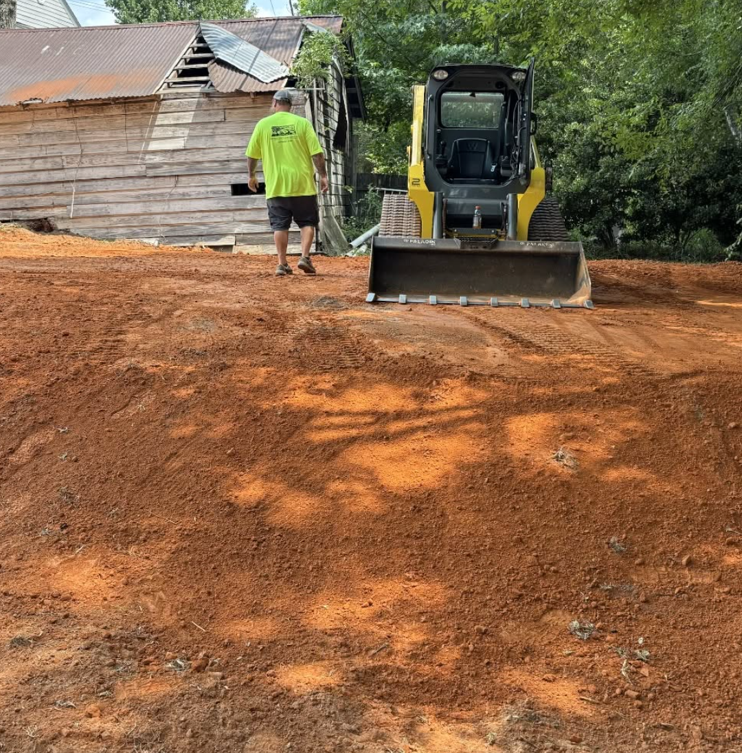 Gravel driveway installation completed in Stallings, NC using professional excavation and grading techniques.