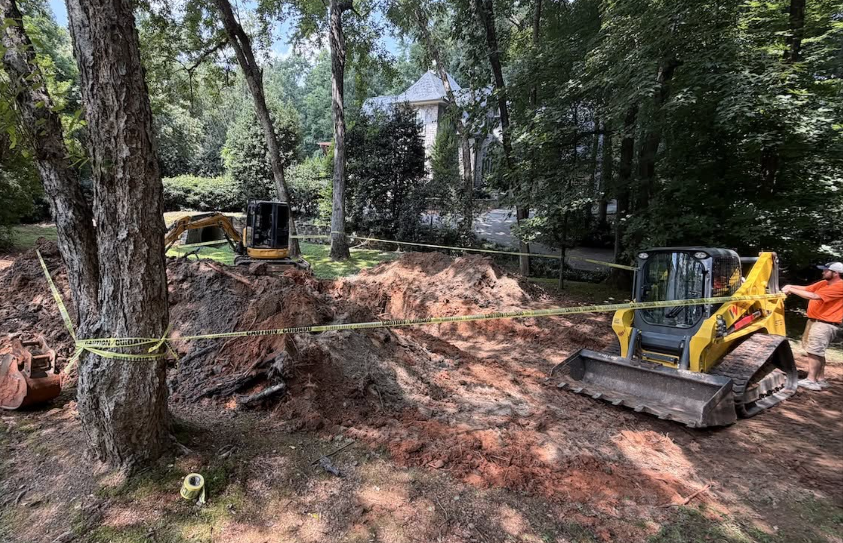 Land clearing and erosion control project completed in Charlotte, NC preparing the property for future improvements.