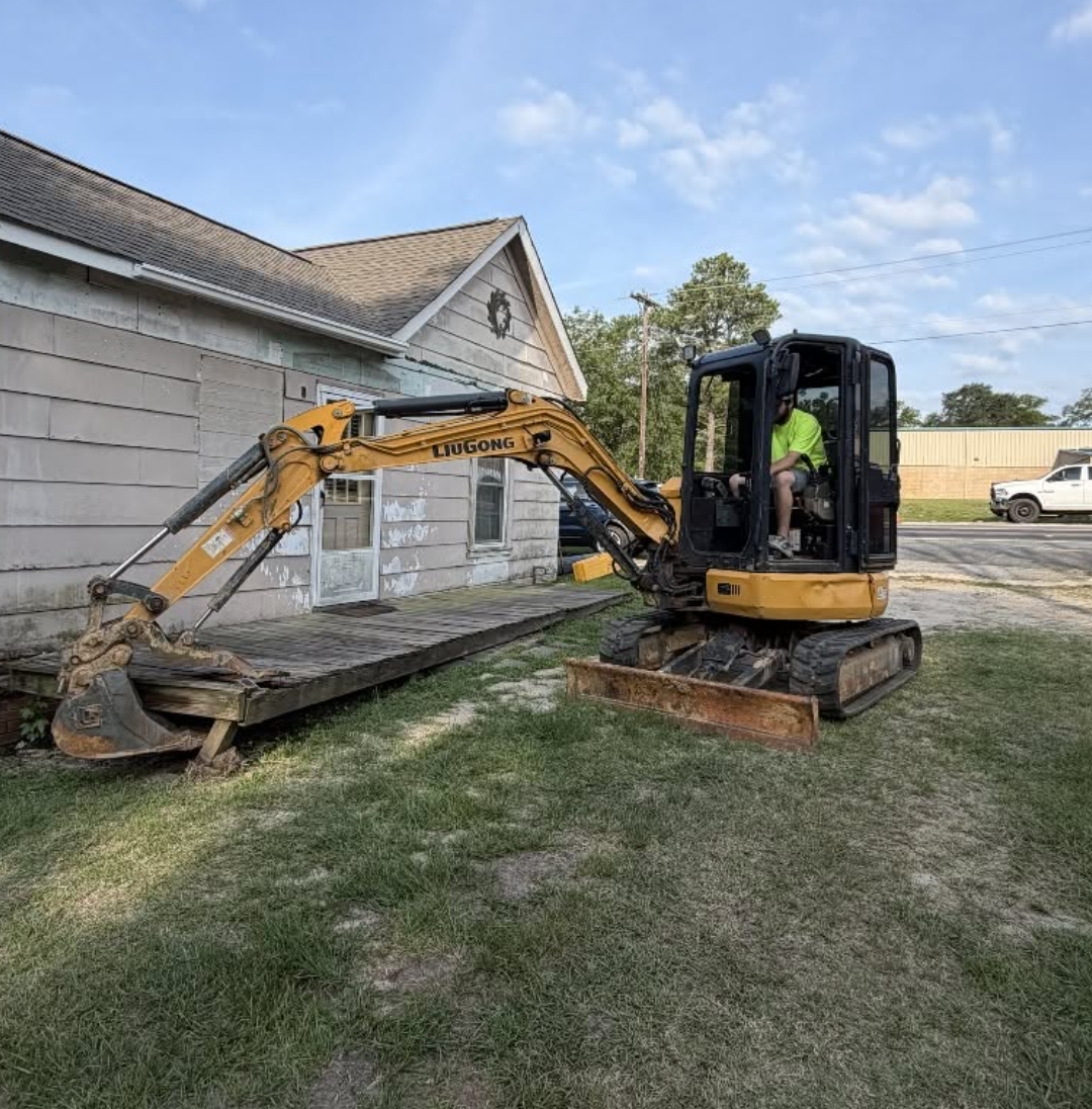 Professional excavation and site preparation completed in Belmont, NC, preparing the property for residential construction.