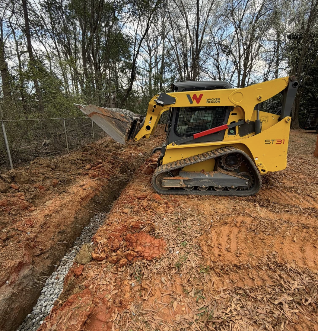 Professional excavation and grading completed in Harrisburg, NC for residential site preparation.