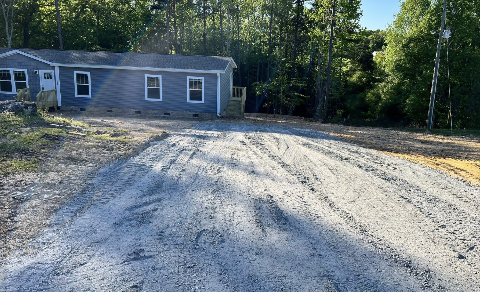 Land grading and leveling services completed in Rock Hill, SC to create a stable foundation and improve drainage.