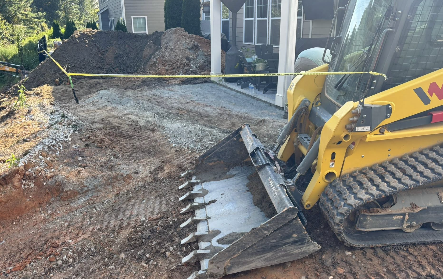 Parking pad excavation completed in York, SC with a durable, level finish.
