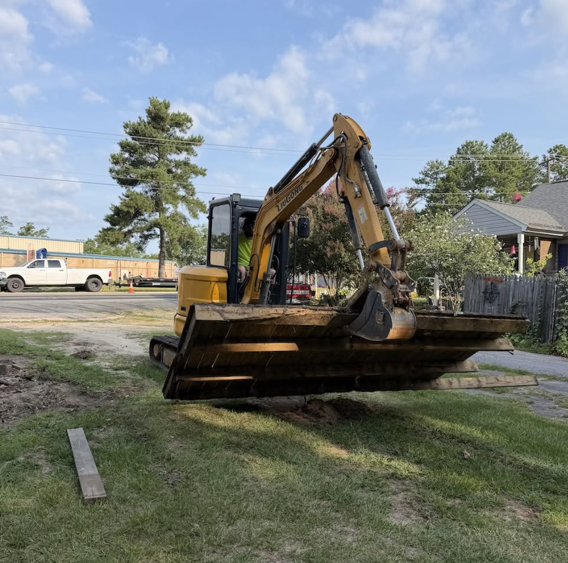 Drainage solutions completed in Mint Hill, NC to improve water flow across the property.