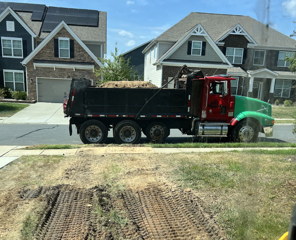 Retaining wall installation and grading services in Rock Hill, South Carolina.