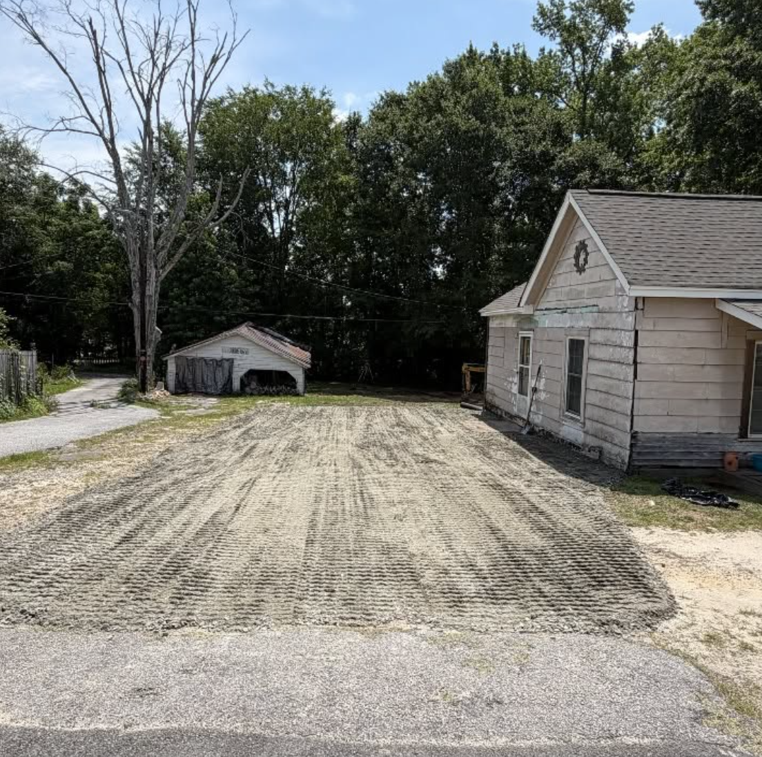 Excavation and land grading completed in Pineville, NC creating a stable foundation.