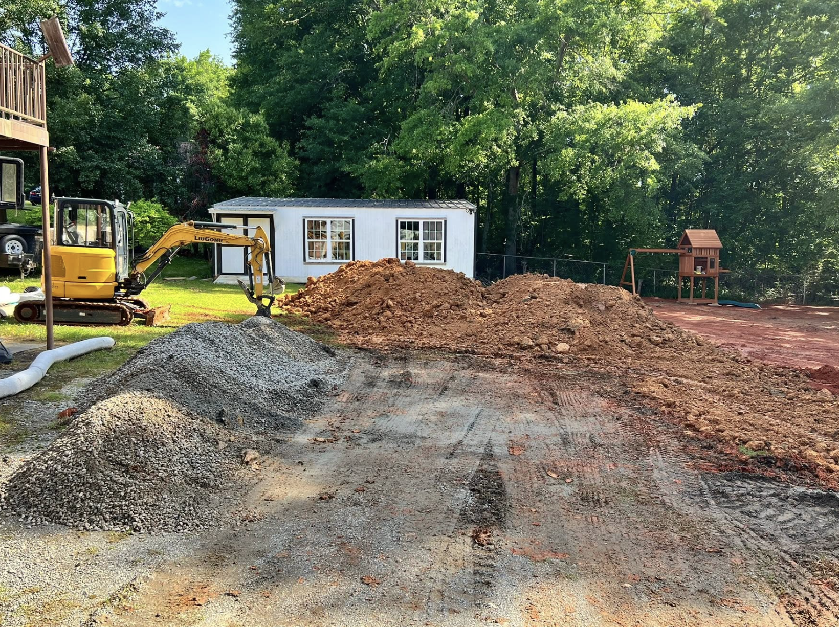 Excavation and site preparation project completed in Pineville, NC using professional heavy equipment.