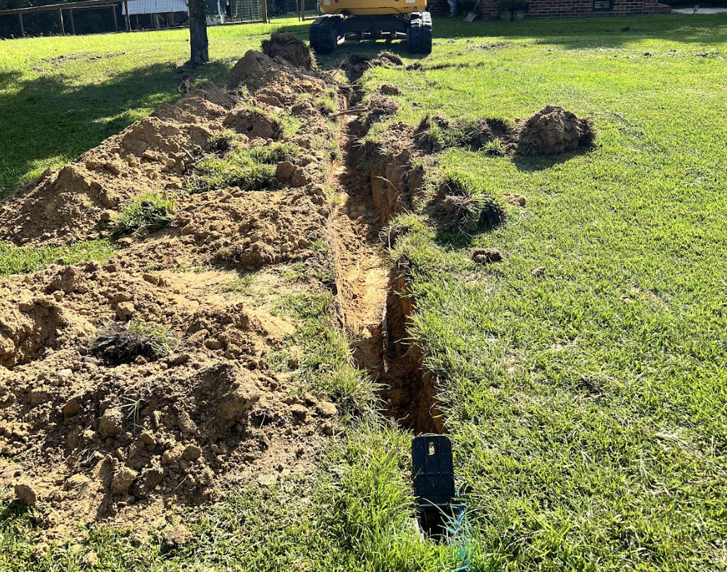 Drainage solutions designed to improve water management in Waxhaw, North Carolina.