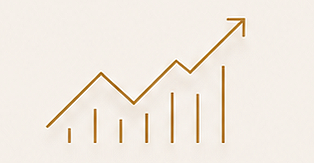 ProcureandProsper Procurement Consulting That Drives Growth, Line graph with upward trend and bar chart, indicating growth or increase.