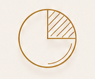 ProcureandProsper Procurement Consulting That Drives Growth, Gold pie chart with three sections, one section with diagonal lines.