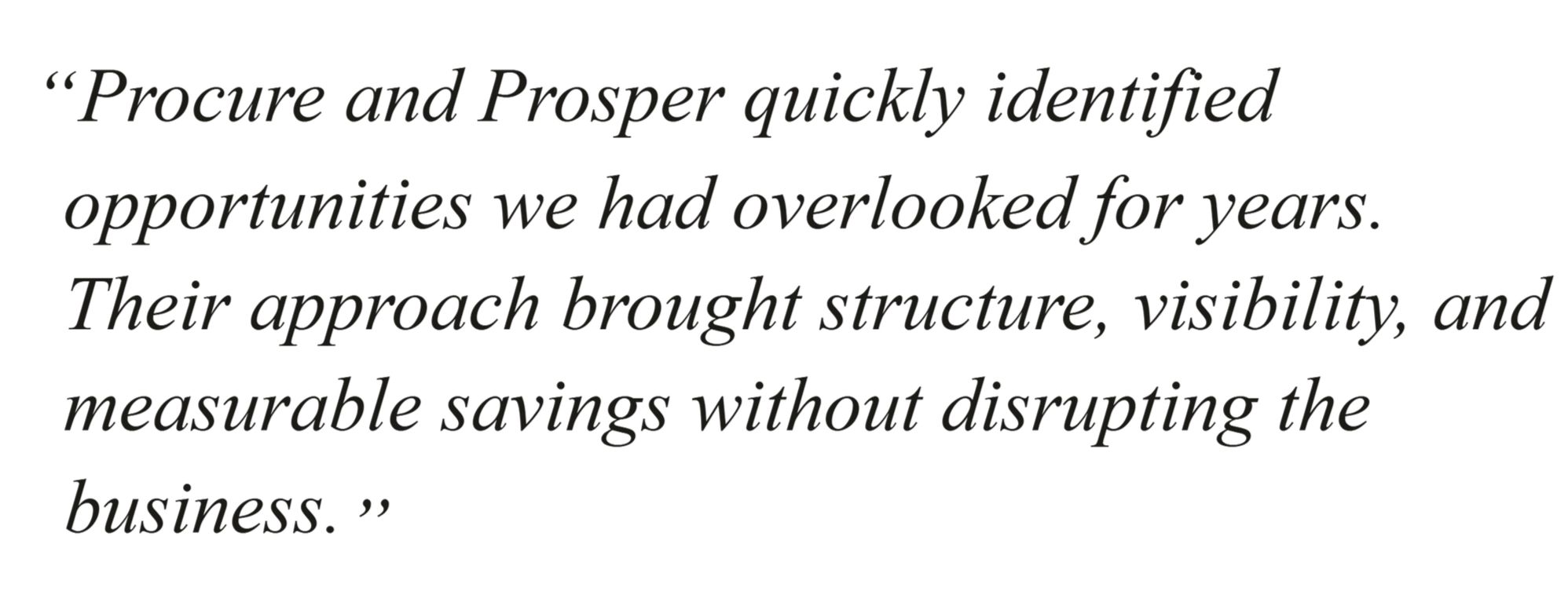 A quote about procurement and business opportunities with only the first part visible and slightly blurry.