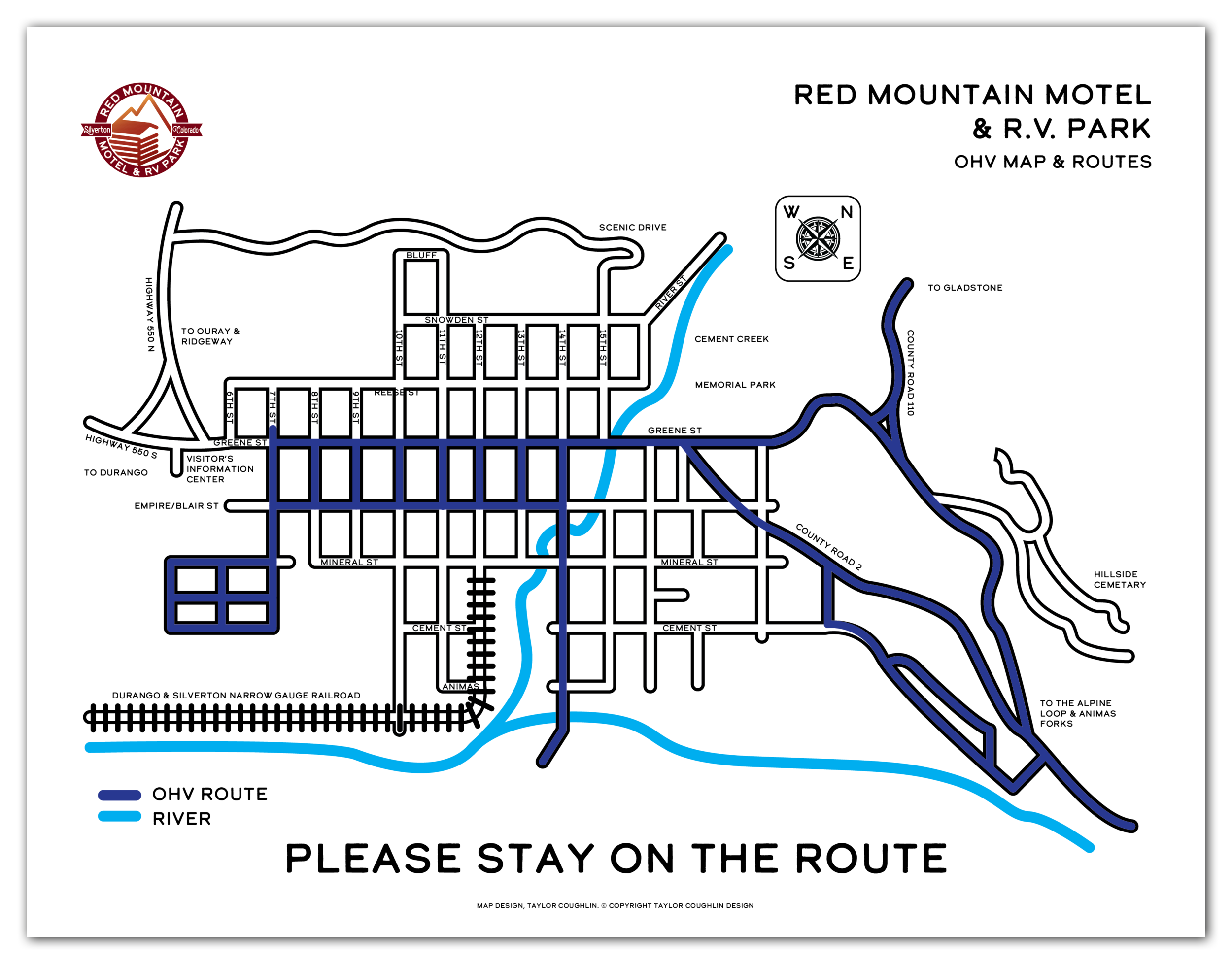 Brand Identity, Print Graphic Design, family owned business, outdoors, campground, map way-finding environmental whitepaper infographic pdf layout design