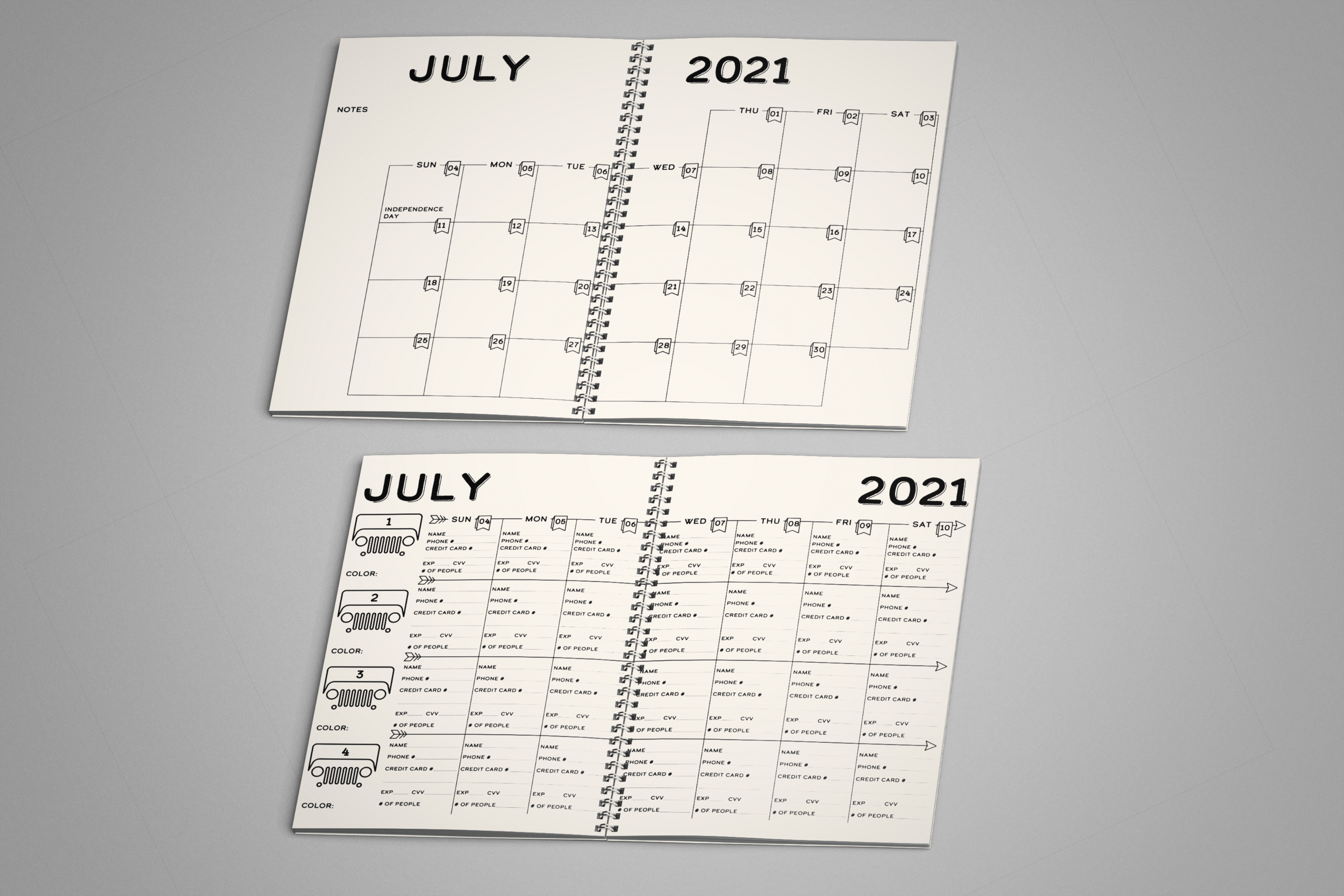 Reservation Book Inside Pages