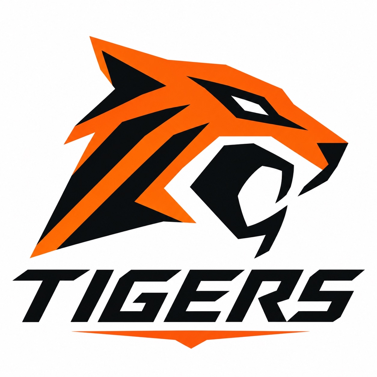 Logo of a tiger's head in orange and black with the word "TIGERS" below.