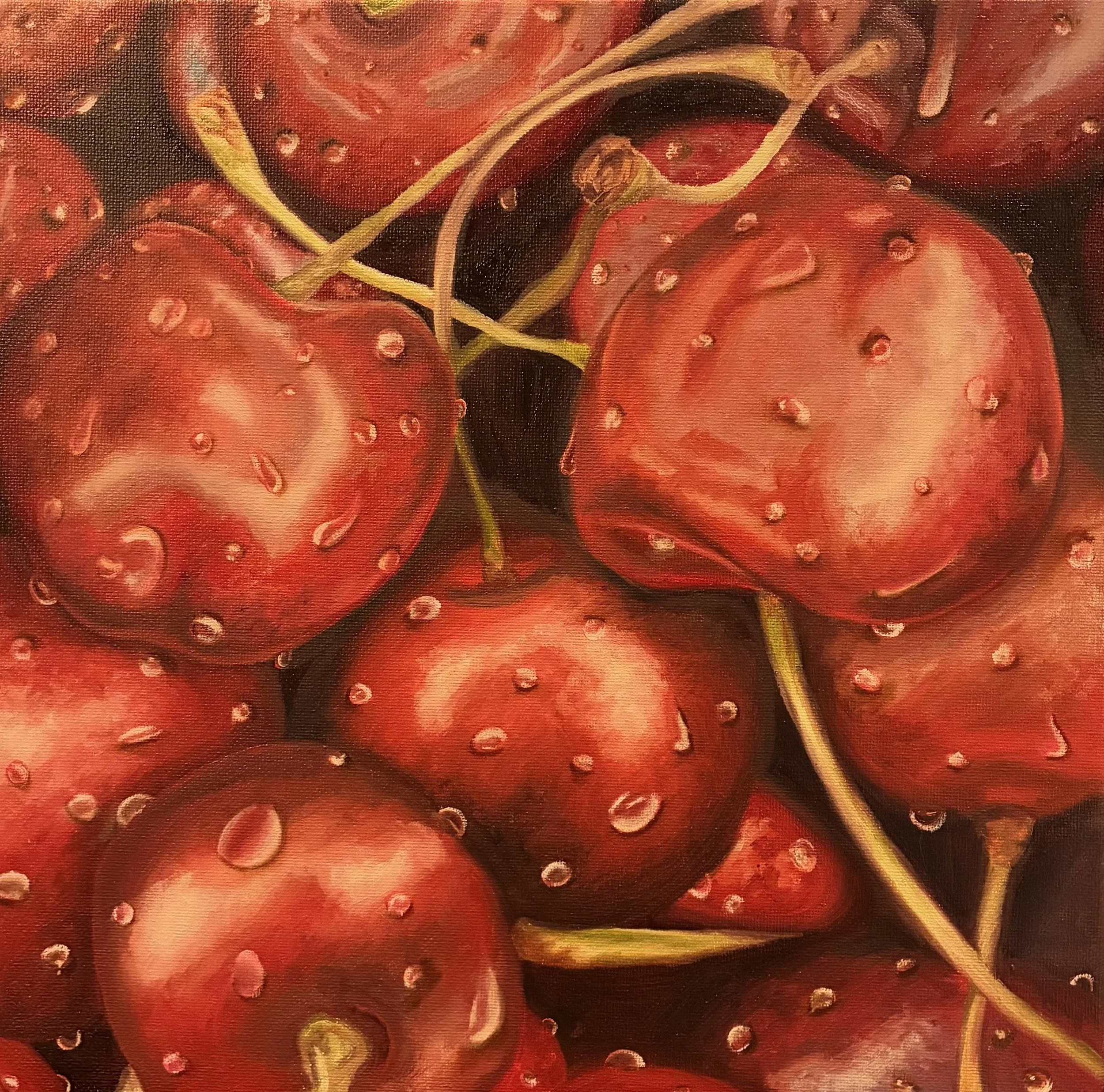"Cherries" 12x12 Oil on canvas