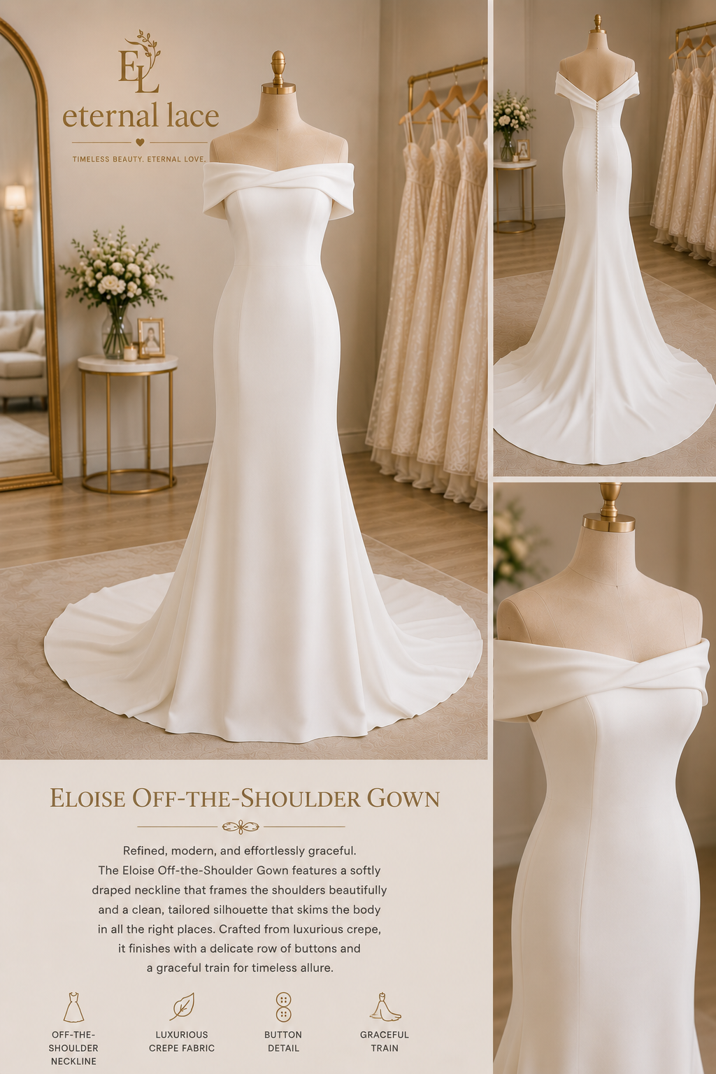 Eloise Off-the-Shoulder Gown