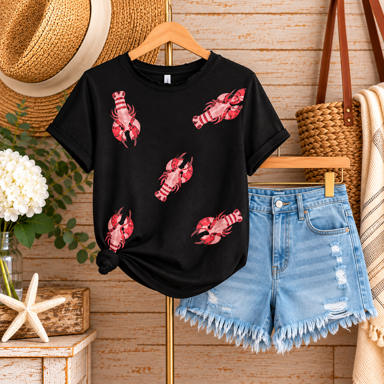 Lobster Print Summer Outfit Display.png