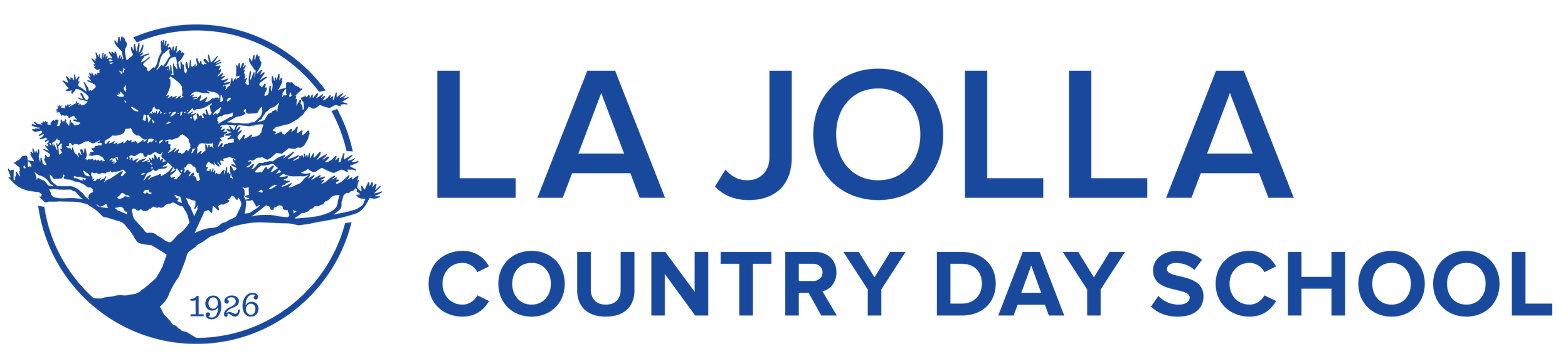 Logo for La Jolla Country Day School featuring a tree and the words "La Jolla Country Day School" with the year 1926.