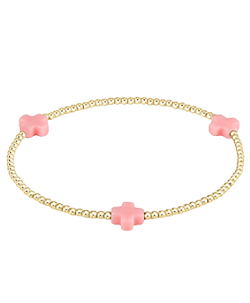2mm Gold Cross Bracelet