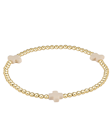 3mm Gold Cross Bracelet