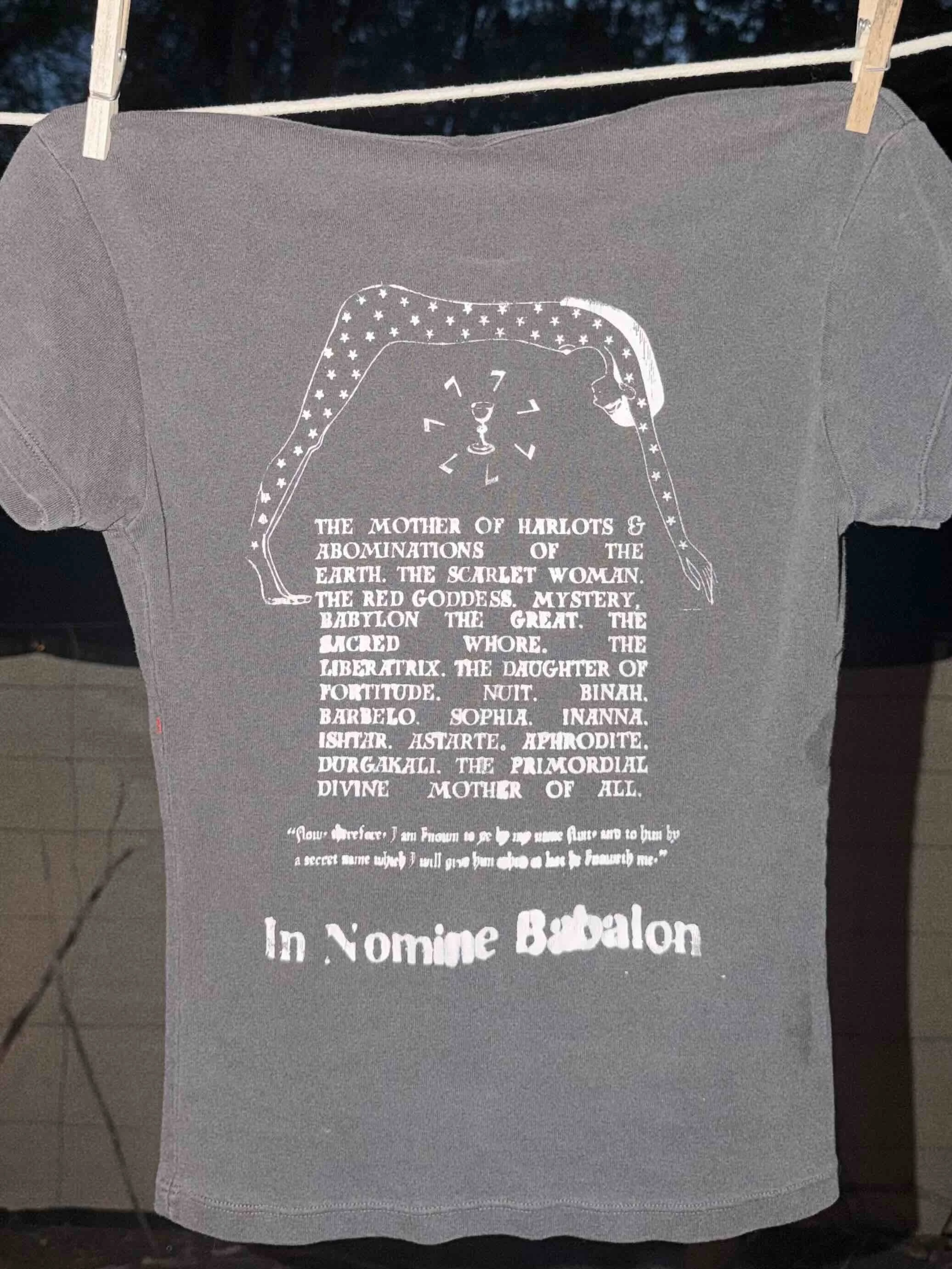 In Nomine Babalon Goddess T-Shirt Dion Fortune Vintage Baby Tee