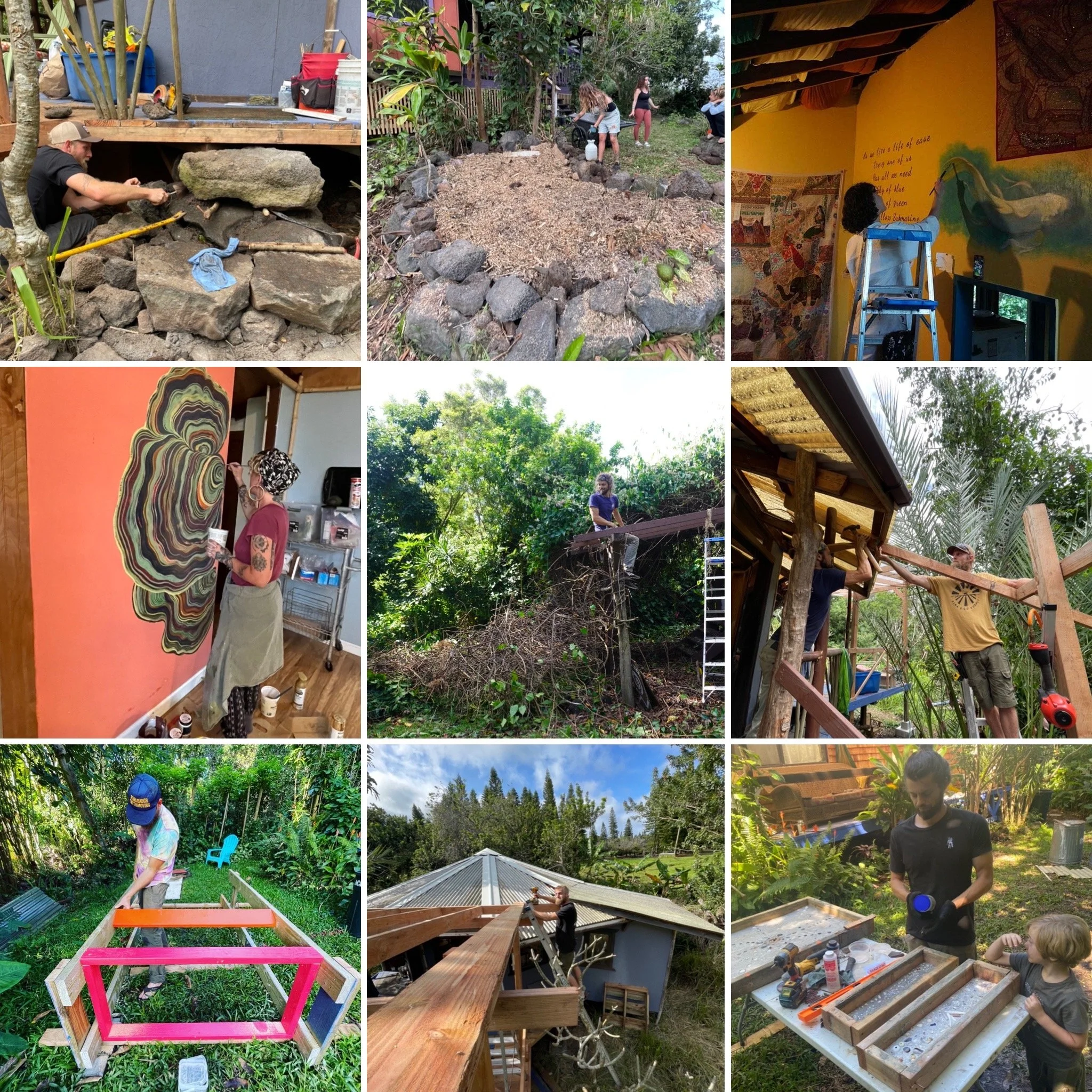 Earthsong renovations and upgrades using repurposed materials