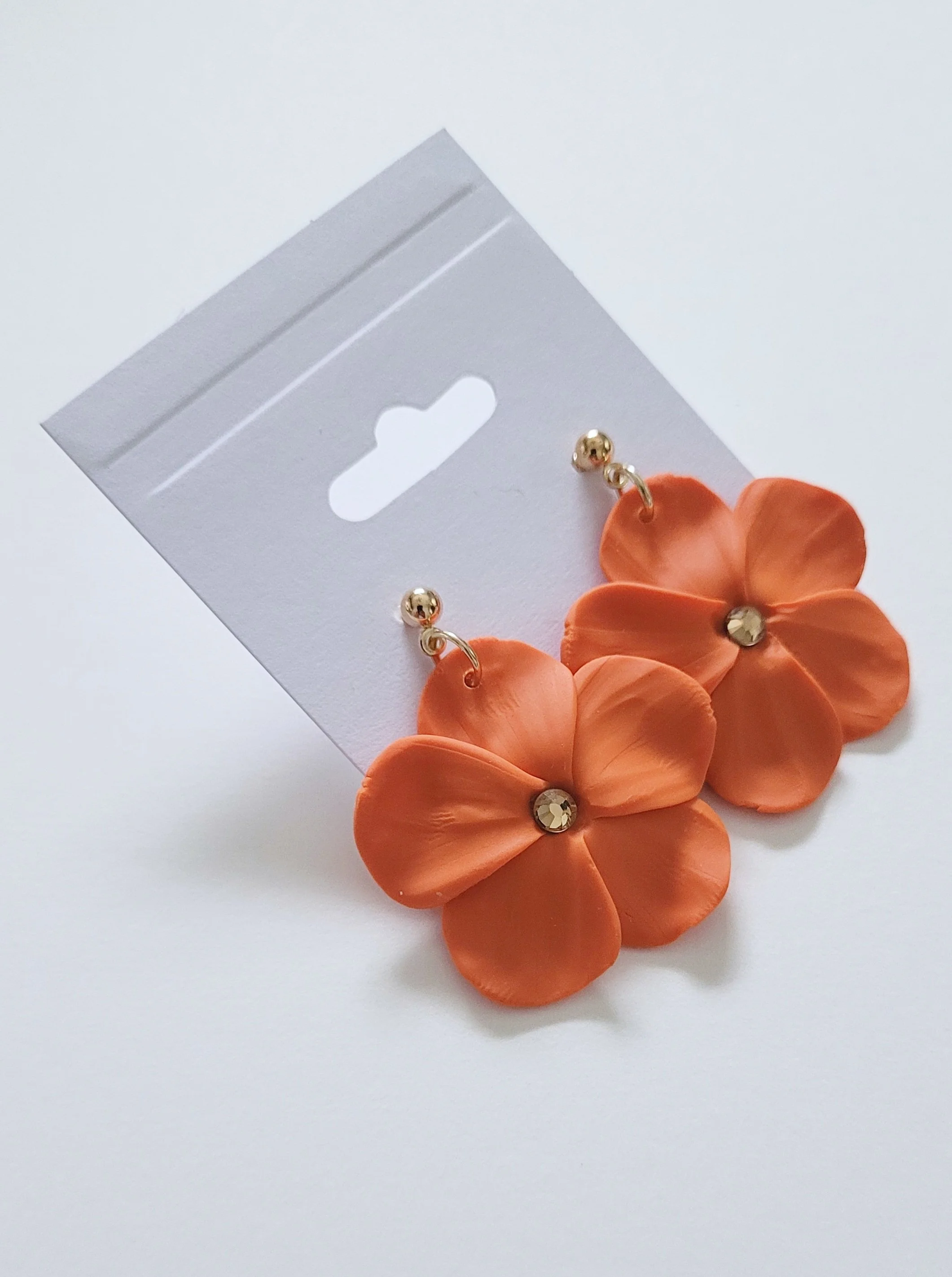 Dangle Flower Earrings | Orange