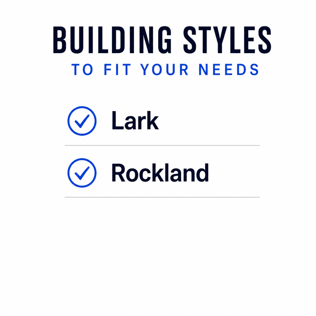 Lark and Rockland aluminum portable building styles by Jacobs Carports