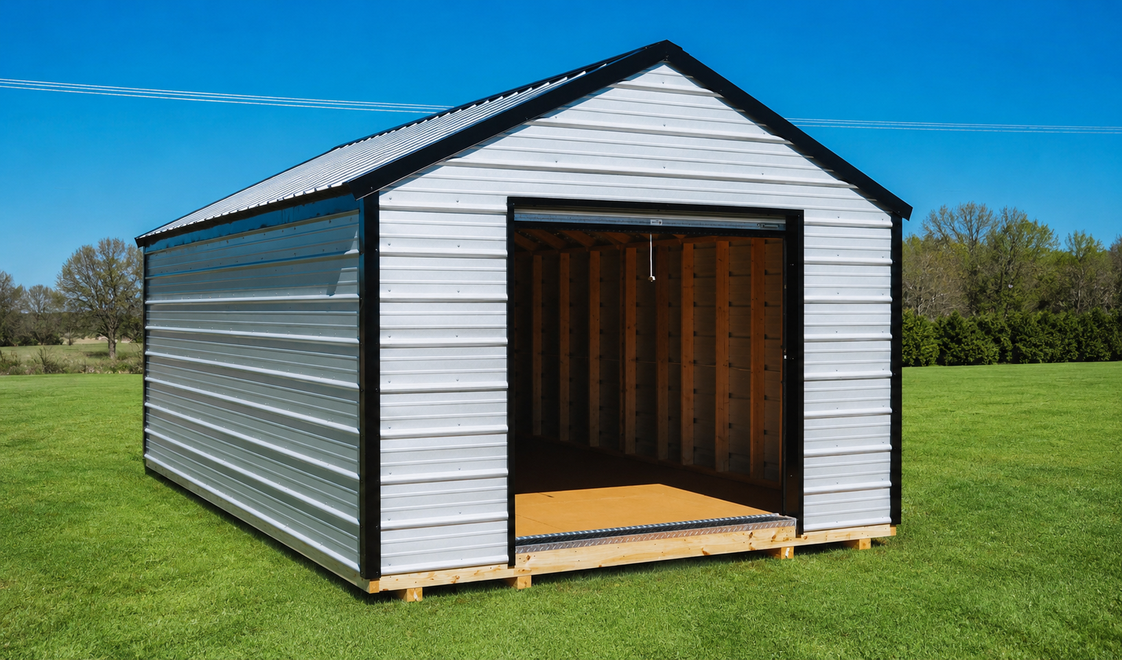 Built for convenience and durability, this utility-style portable building provides easy access and flexible storage space for lawn equipment, tools, ATVs, and workshop needs.