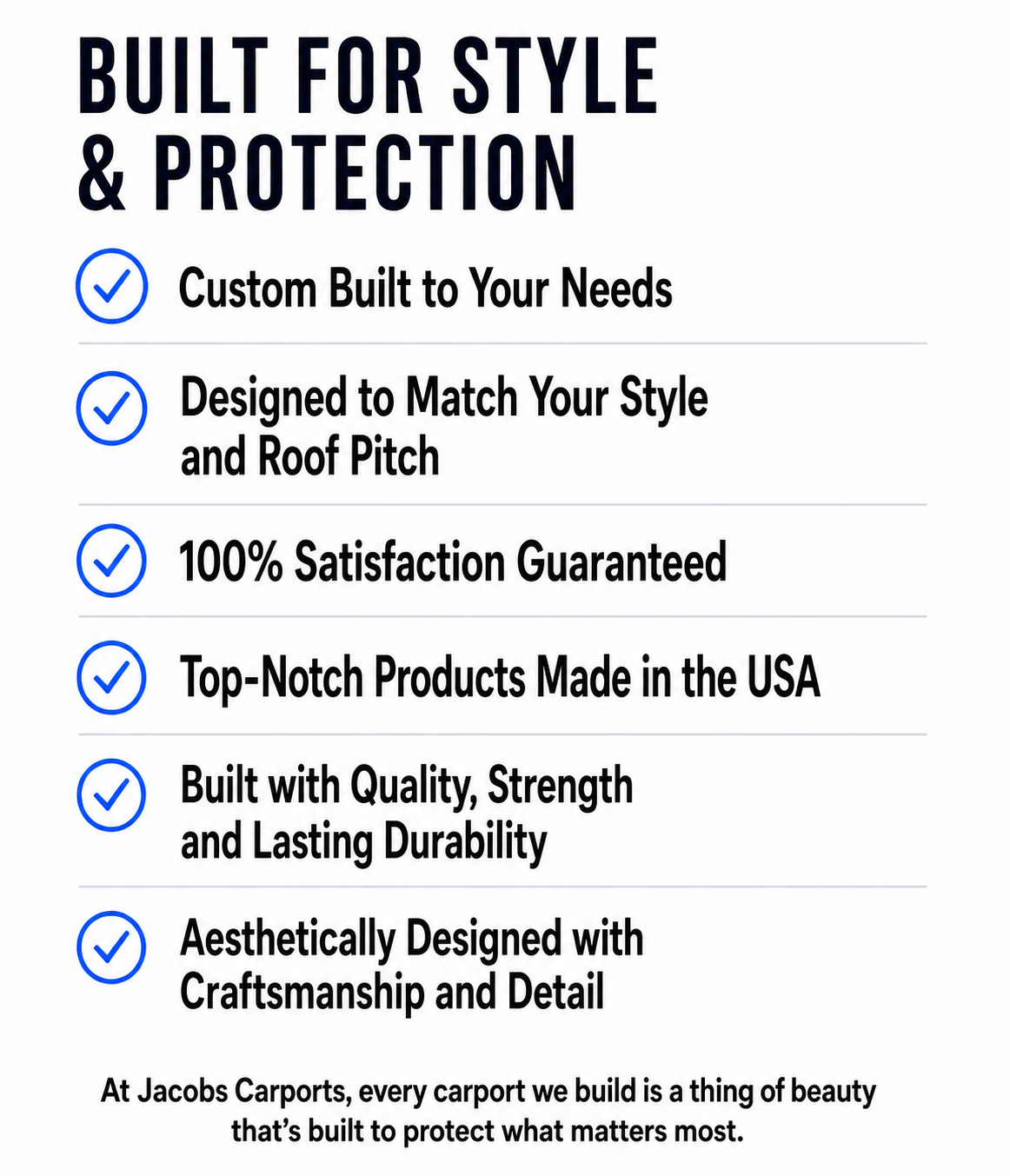 Benefits of custom metal carports including durability, protection, and American-made construction
