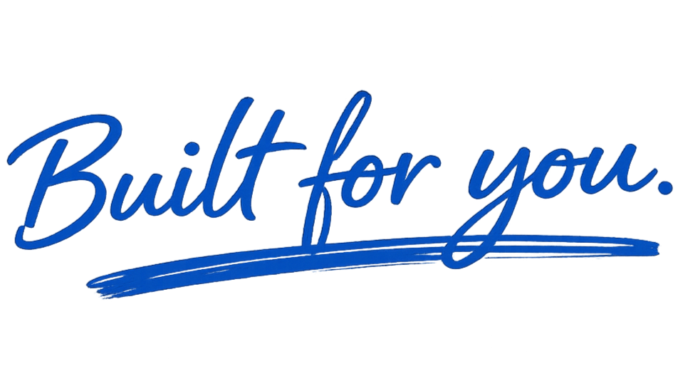 Built for you slogan logo representing custom buildings and carports by Jacobs Carports