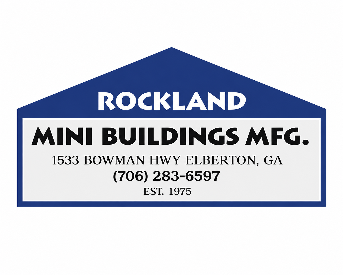 Rockland Mini Buildings Manufacturing logo for portable buildings and storage sheds