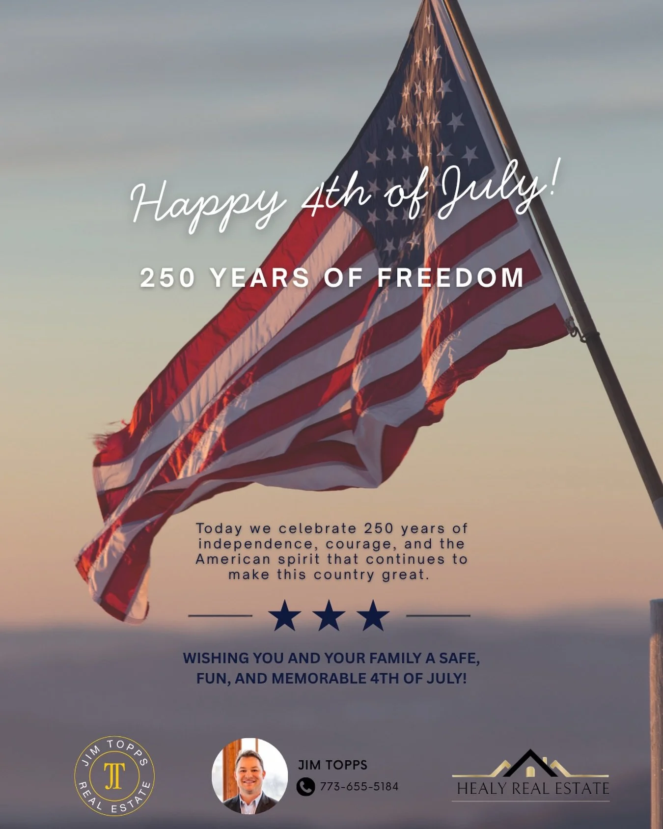 Happy 4th of July! 🇺🇸

Here&rsquo;s to 250 years of America. Have a safe and enjoyable holiday with family and friends!