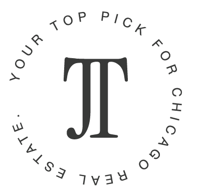 A logo with a large stylized 'TT' in the center, surrounded by the text 'Your Top Pick for Chicago Real Estate' in a circular pattern.