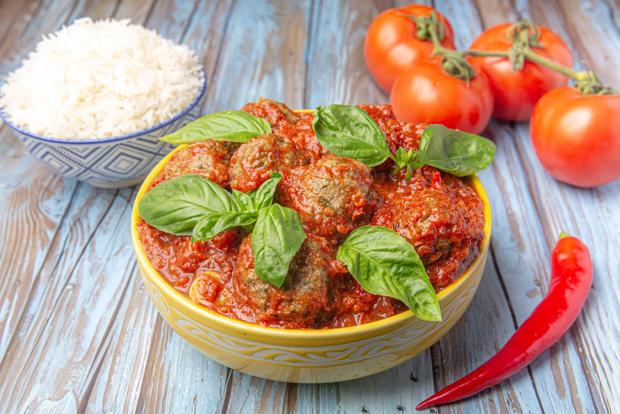 Beef Meatballs with Spicy Tomato & Basil