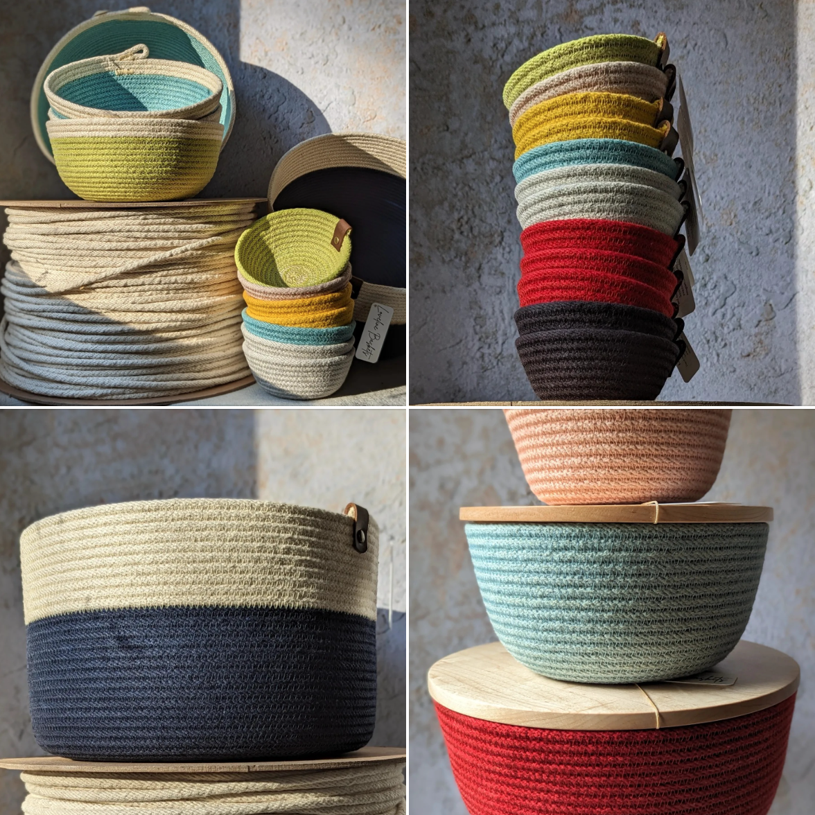 Hand-crafted rope storage baskets made in Maine — locally sourced organizing solutions by Room by Room with Rebecca Waddle, Harpswell Maine