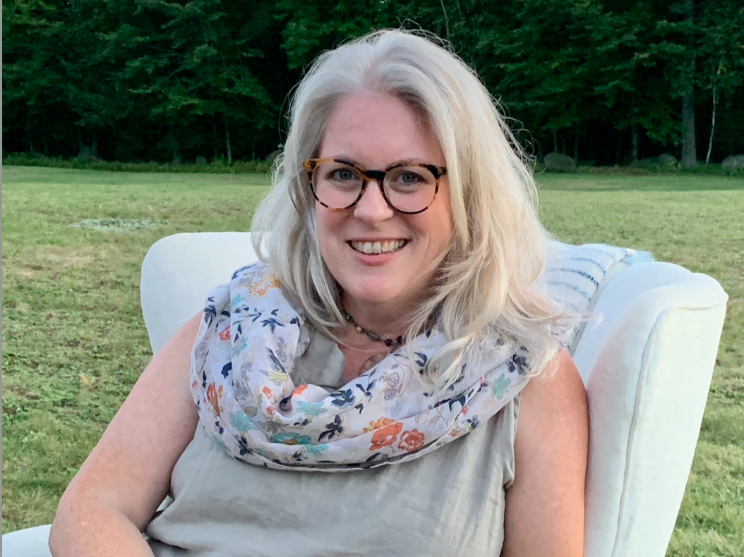 Rebecca Waddle, professional home organizer in Harpswell, Maine, relaxing outdoors — welcoming and approachable