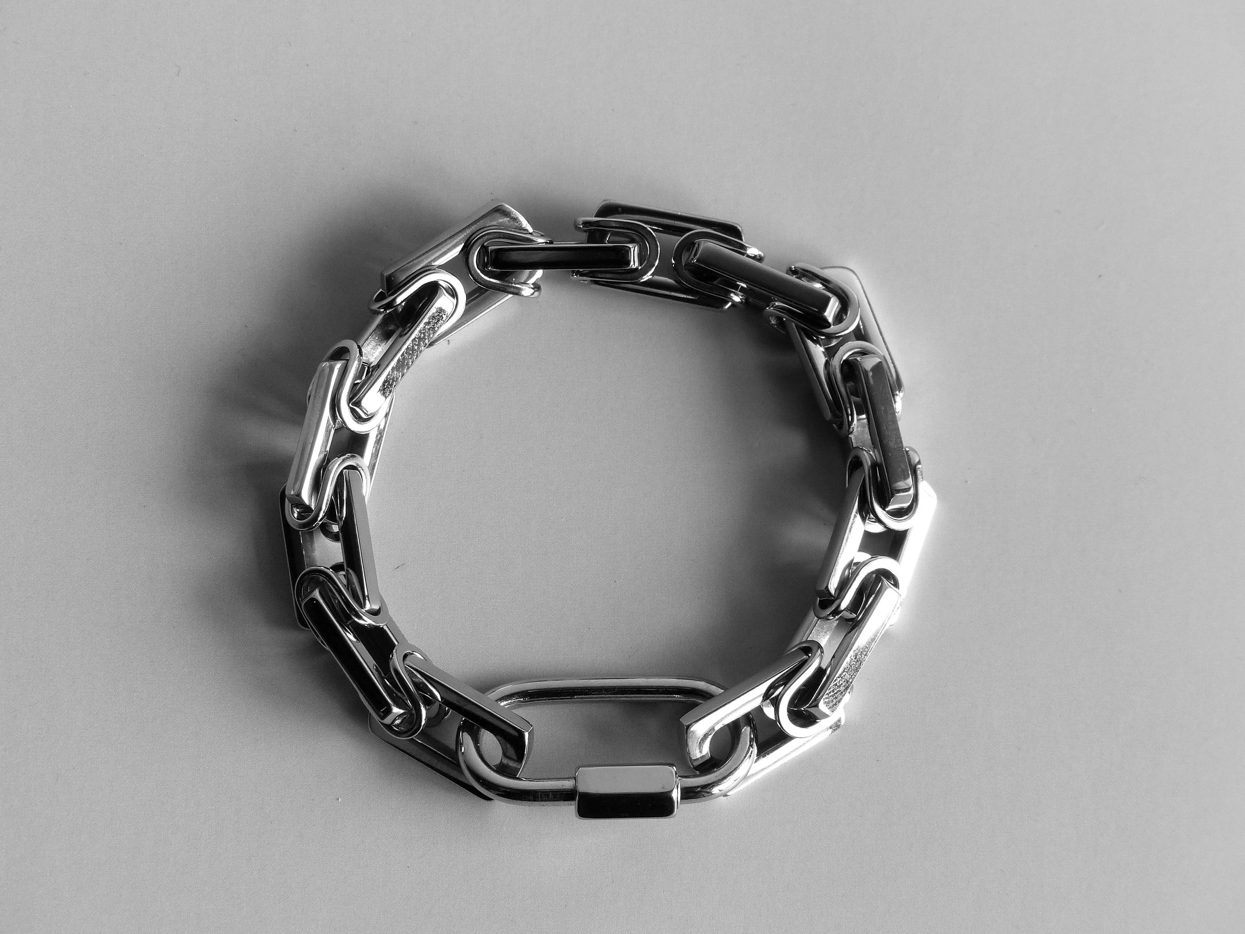 Oversized Link Stainless Steel Carabiner Bracelet