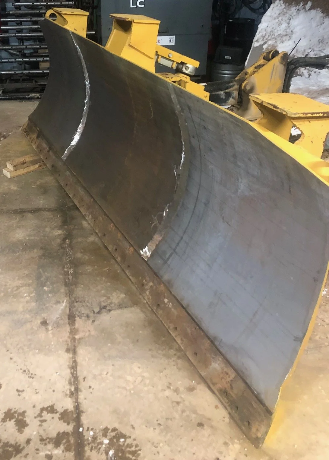 Completed heavy equipment repair, Caterpillar D5 blade reskin.