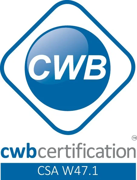 CWB certification logo, CSA W47.1.