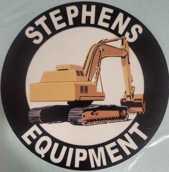 Stephens Equipment logo with an excavator.