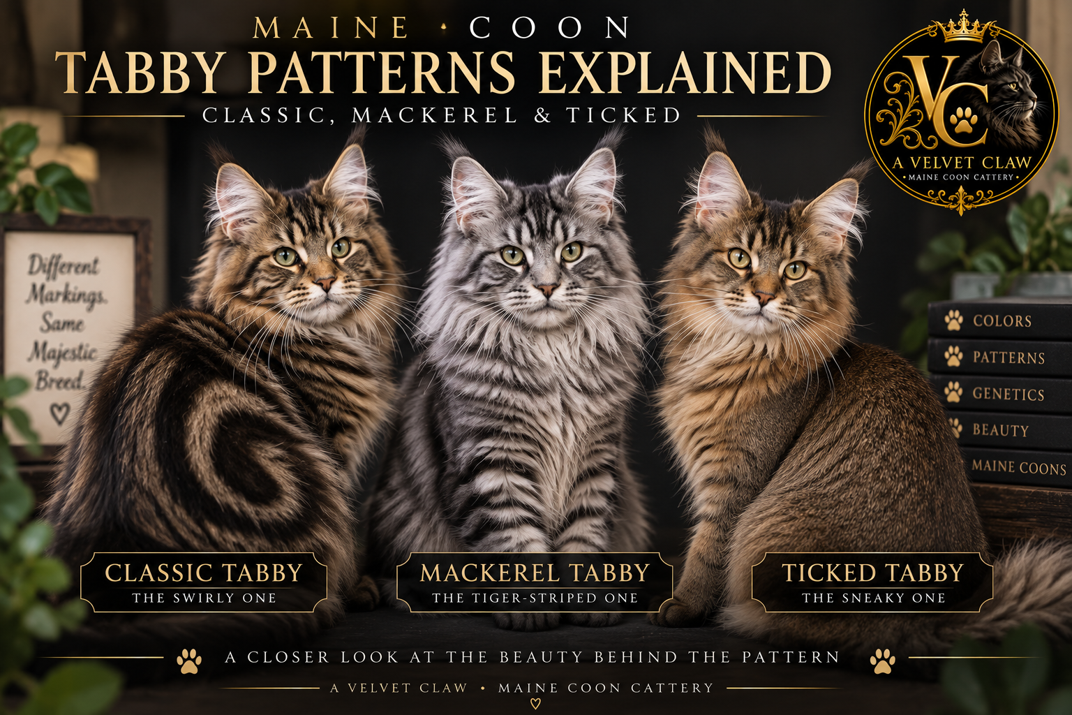 Maine Coon Tabby Patterns Explained: Classic, Mackerel &amp; Ticked 🐾