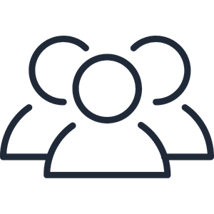 Icon of three people connected together