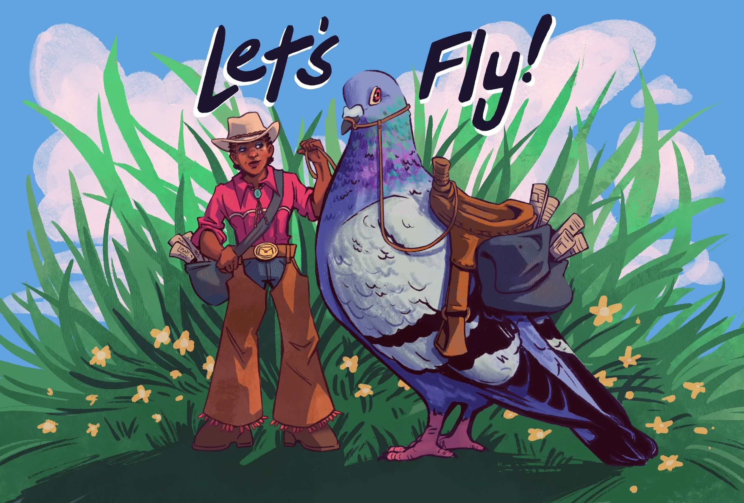 Pigeon and cowgirl post card design.jpg
