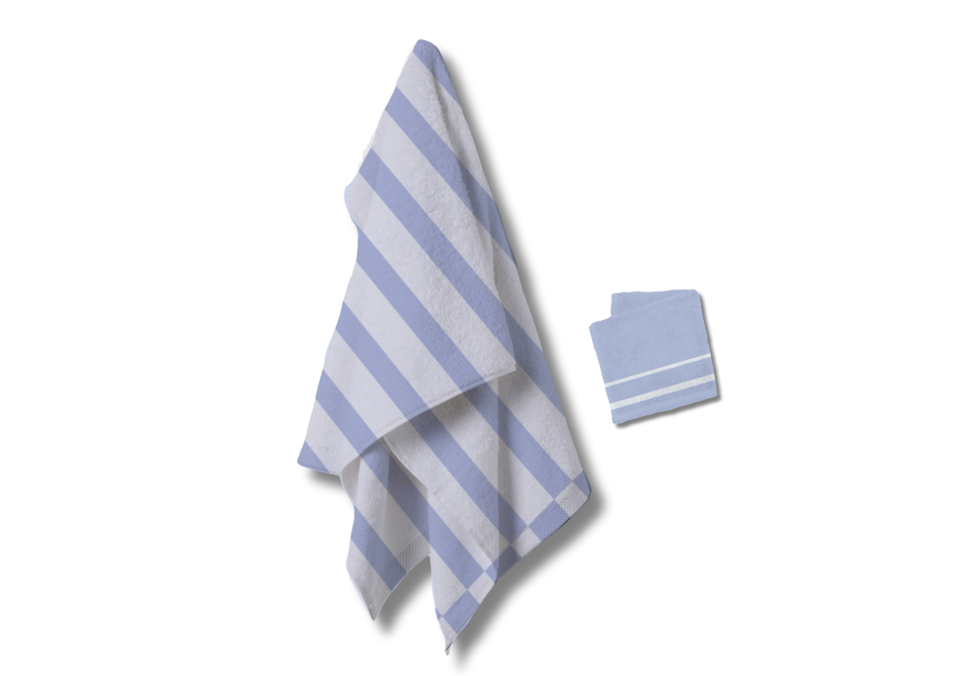 Striped Bath Towel and Wash Cloth