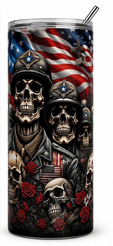 Patriotic Skull Tumbler