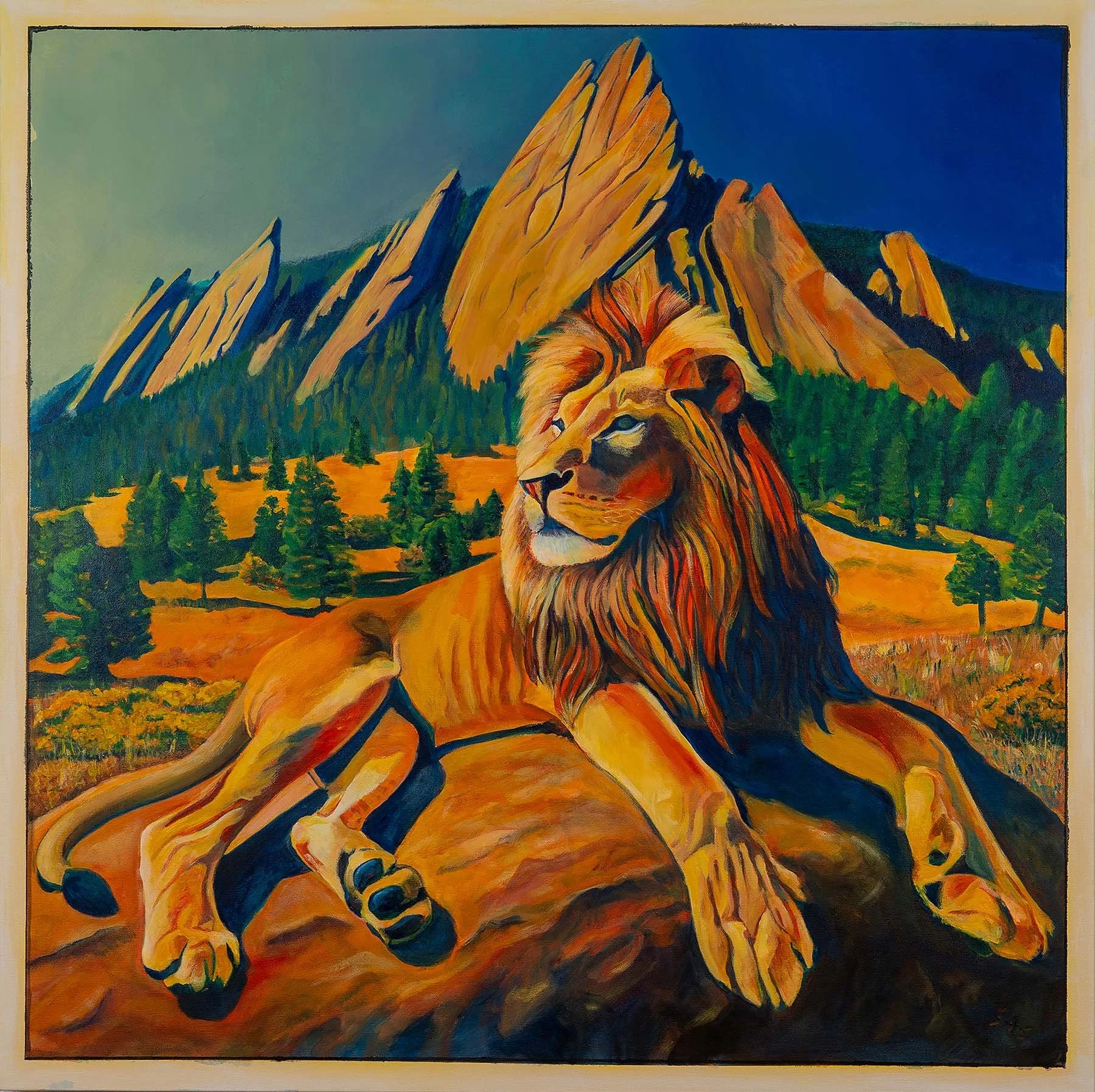 I'm Not Lyin' About A Lion Lying Near Lyons Fine Art Print