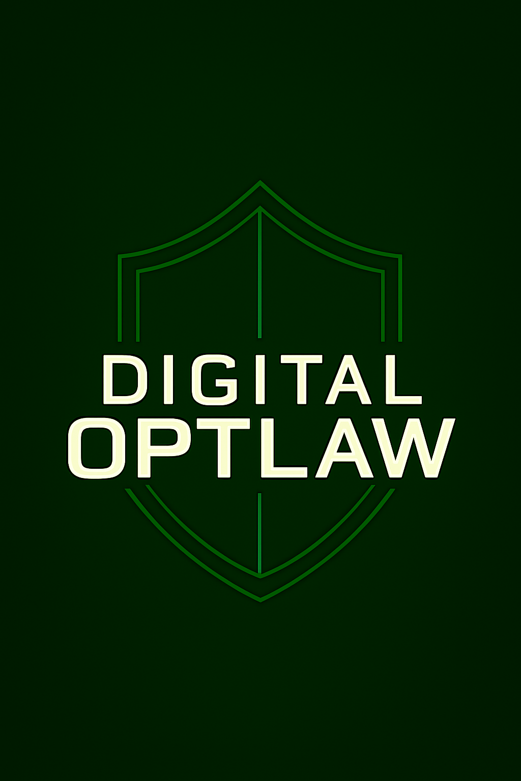 Neon green shield logo with the words 'Digital Optlaw' inside.
