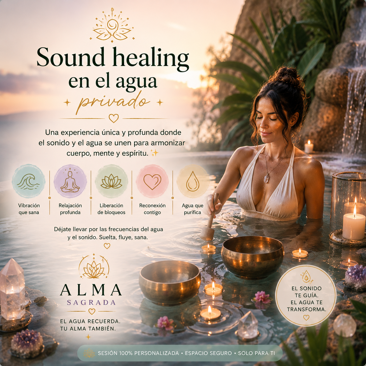 Sound healing en el agua privado